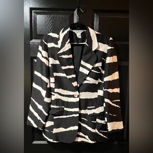 Vintage Paolo Santini 100% Silk Zebra Print Blazer
